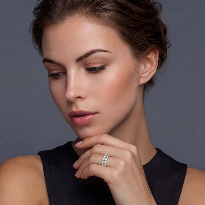 Stellar Row Moissanite Ring