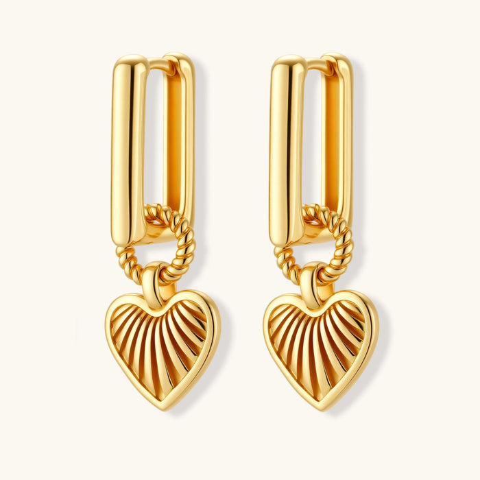 Athena Gold Heart Hoops