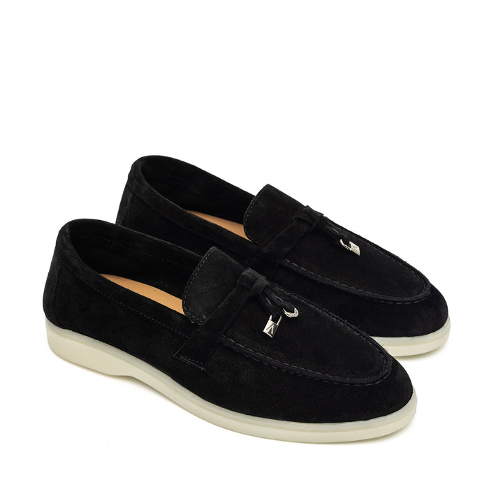 Torino Suede Loafers - Black