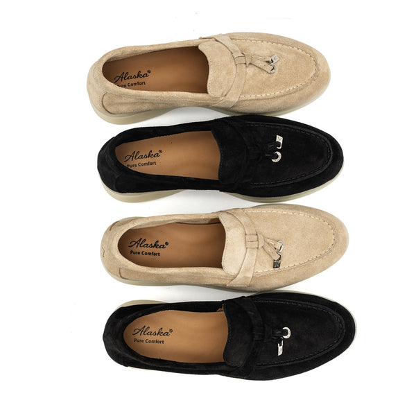 Torino Suede Loafers in Beige