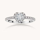 Heart Halo Moissanite Ring