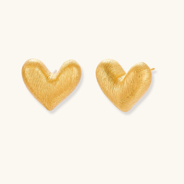 Lyra Heart Gold Studs