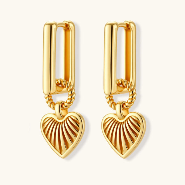 Gaia Heart Gold Earrings