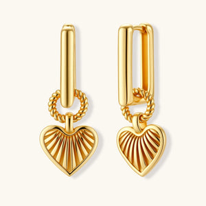 Athena Gold Heart Hoops