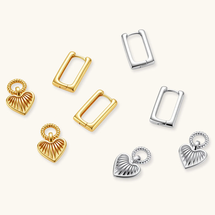 Athena Gold Heart Hoops