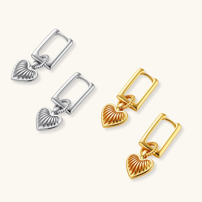 Athena Gold Heart Hoops
