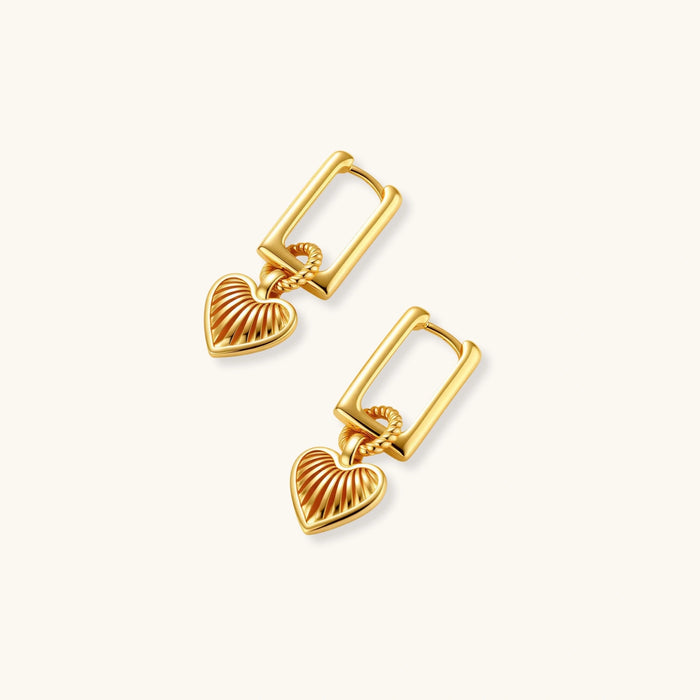 Athena Gold Heart Hoops