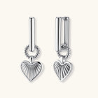 Athena Silver Heart Hoops
