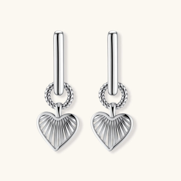 Gaia Heart Silver Hoops