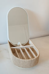 Ava Mirror Jewelry Box - Cream
