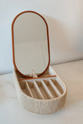 Ava Mirror Jewelry Box - Cappuccino